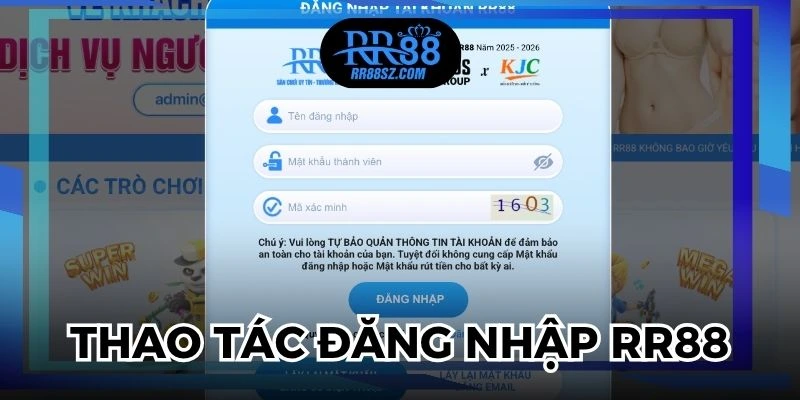 Hướng dẫn thao tác đăng nhập RR88 đúng chuẩn