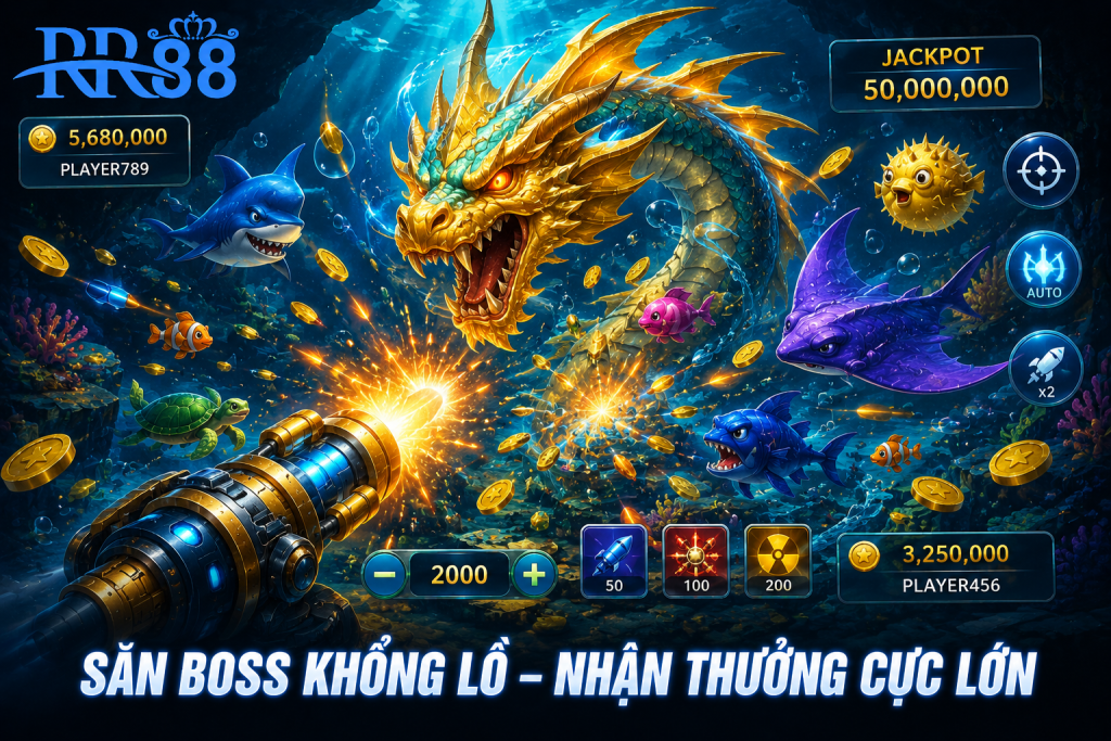 Người chơi săn Boss cá lớn trong Bắn Cá Đại Dương với chiến thuật sử dụng đạn hợp lý
