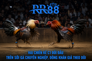 Hai chiến kê C1 đối đầu trên sới gà chuyên nghiệp, đông khán giả theo dõi