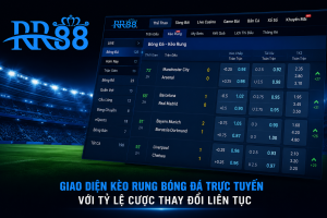 Giao diện kèo rung bóng đá trực tuyến với tỷ lệ cược thay đổi liên tục.