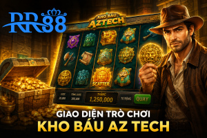 Giao diện trò chơi Kho Báu AZ Tech với chủ đề săn kho báu cổ đại