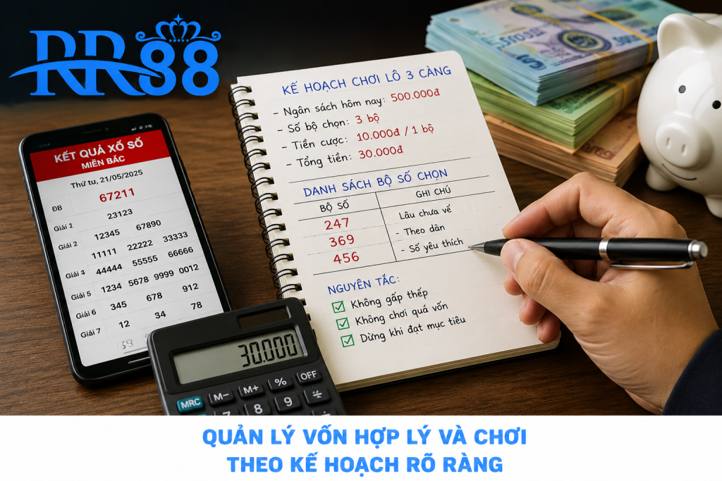 Người chơi quản lý vốn và lựa chọn số Lô 3 Càng theo kế hoạch rõ ràng.