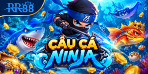 Câu Cá Ninja RR88 với bối cảnh đại dương và nhân vật ninja