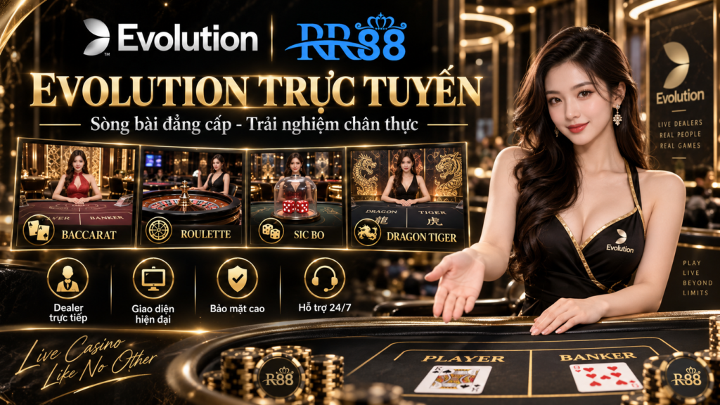 Tổng quan giao diện sảnh Evolution Trực Tuyến